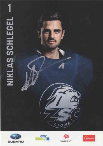 2015-16 ZSC Lions (NL) Autographs #NNO Niklas Schlegel Front