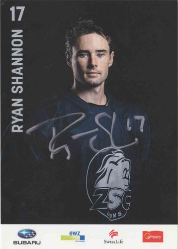 2015-16 ZSC Lions (NL) Autographs #NNO Ryan Shannon Front