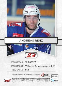 2013-14 Playercards Inside (DEL) #60 Andreas Renz Back