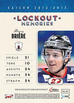 2013-14 Playercards Inside (DEL) #67 Daniel Briere Back