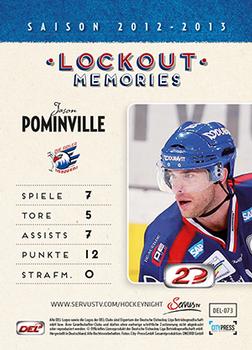 2013-14 Playercards Inside (DEL) #73 Jason Pominville Back