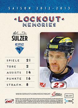 2013-14 Playercards Inside (DEL) #77 Alexander Sulzer Back