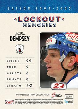 2013-14 Playercards Inside (DEL) #81 Nathan Dempsey Back
