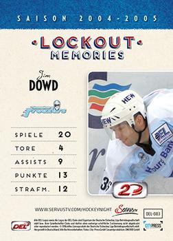 2013-14 Playercards Inside (DEL) #83 Jim Dowd Back