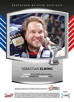 2013-14 Playercards Inside (DEL) #177 Sebastian Elwing Back