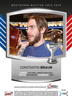 2013-14 Playercards Inside (DEL) #183 Constantin Braun Back