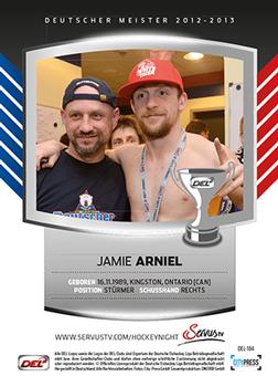 2013-14 Playercards Inside (DEL) #184 Jamie Arniel Back