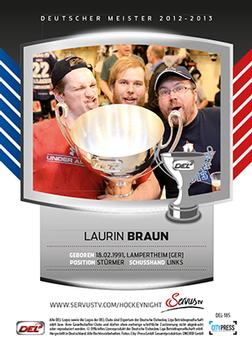 2013-14 Playercards Inside (DEL) #185 Laurin Braun Back