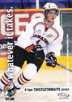 2007-08 Nanaimo Clippers (BCHL) #21 Ian Thistlethwaite Front