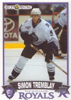 2002-03 Rieck's Printing Reading Royals (ECHL) #NNO Simon Tremblay Front