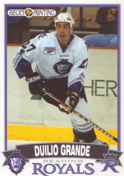 2002-03 Rieck's Printing Reading Royals (ECHL) #NNO Duilio Grande Front