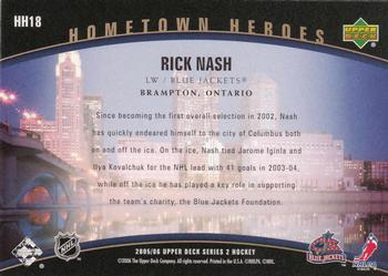 2005-06 Upper Deck - Hometown Heroes #HH18 Rick Nash Back