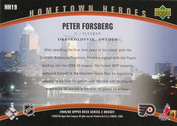 2005-06 Upper Deck - Hometown Heroes #HH19 Peter Forsberg Back