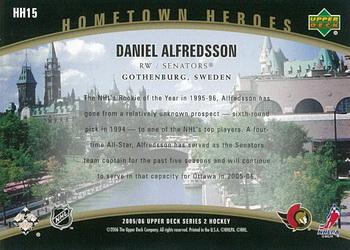 2005-06 Upper Deck - Hometown Heroes #HH15 Daniel Alfredsson Back