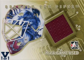 2015-16 In The Game Final Vault - 2007-08 In The Game Between The Pipes - Mask Game-Used (Blue Vault Stamp) #MGU-19 Peter Budaj Front