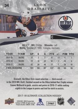 2017-18 Upper Deck Ultimate Collection - Onyx #34 Leon Draisaitl Back