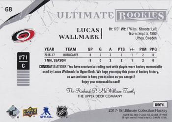 2017-18 Upper Deck Ultimate Collection - Ultimate Rookies Jersey #68 Lucas Wallmark Back