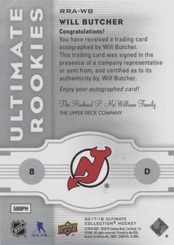 2017-18 Upper Deck Ultimate Collection - 2007-08 Retro Rookie Auto #RRA-WB Will Butcher Back