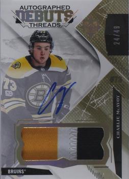 2017-18 Upper Deck Ultimate Collection - Debut Threads Patch Auto #DTA-CM Charlie McAvoy Front