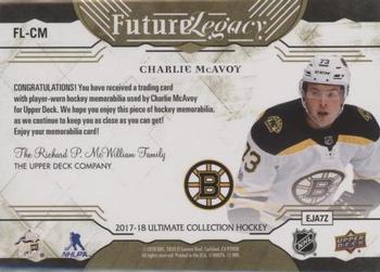 2017-18 Upper Deck Ultimate Collection - Future Legacy Jersey #FL-CM Charlie McAvoy Back
