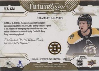 2017-18 Upper Deck Ultimate Collection - Future Legacy Signatures #FLS-CM Charlie McAvoy Back