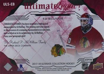 2017-18 Upper Deck Ultimate Collection - Ultimate Legacy Signatures Red #ULS-EB Ed Belfour Back
