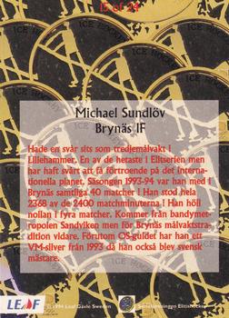 1994-95 Leaf Elit Set (Swedish) - Gold #15 Michael Sundlov Back