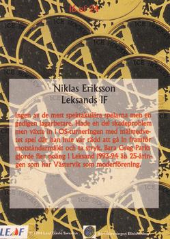 1994-95 Leaf Elit Set (Swedish) - Gold #16 Niklas Eriksson Back