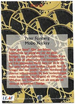 1994-95 Leaf Elit Set (Swedish) - Gold #19 Peter Forsberg Back