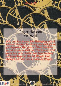 1994-95 Leaf Elit Set (Swedish) - Gold #20 Roger Hansson Back