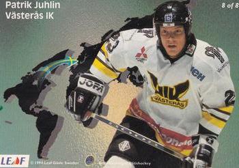 1994-95 Leaf Elit Set (Swedish) - Guest Star Special #8 Patrik Juhlin Back