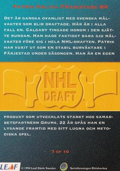 1994-95 Leaf Elit Set (Swedish) - NHL Drafts #7 Patrik Haltia Back