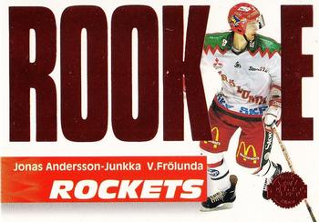 1994-95 Leaf Elit Set (Swedish) - Rookie Rockets #2 Jonas Andersson-Junkka Front