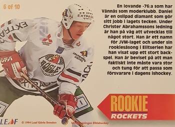 1994-95 Leaf Elit Set (Swedish) - Rookie Rockets #6 Daniel Tjarnqvist Back