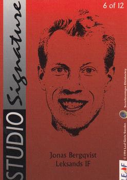 1994-95 Leaf Elit Set (Swedish) - Studio Signatures #6 Jonas Bergqvist Back
