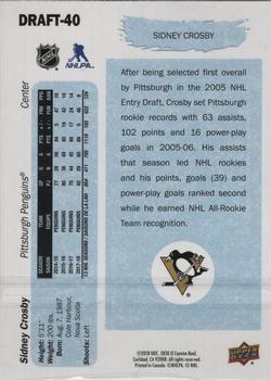 2018 Upper Deck NHL Draft #DRAFT-40 Sidney Crosby Back