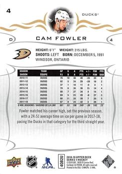 2018-19 Upper Deck #4 Cam Fowler Back