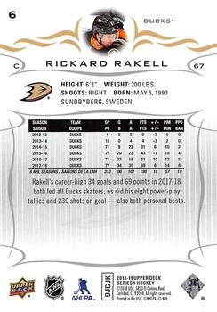 2018-19 Upper Deck #6 Rickard Rakell Back