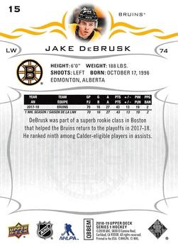 2018-19 Upper Deck #15 Jake DeBrusk Back