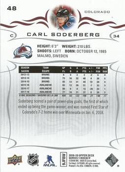 2018-19 Upper Deck #48 Carl Soderberg Back