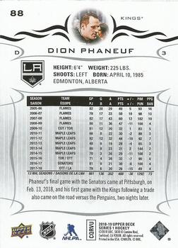 2018-19 Upper Deck #88 Dion Phaneuf Back