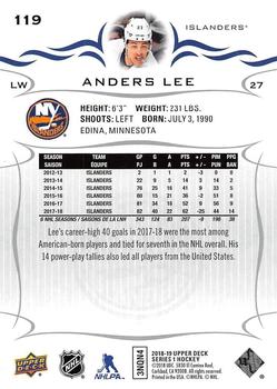 2018-19 Upper Deck #119 Anders Lee Back