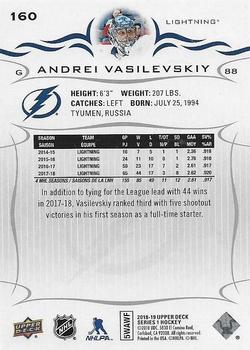 2018-19 Upper Deck #160 Andrei Vasilevskiy Back