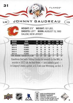 2018-19 Upper Deck #31 Johnny Gaudreau Back
