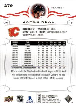 2018-19 Upper Deck #279 James Neal Back