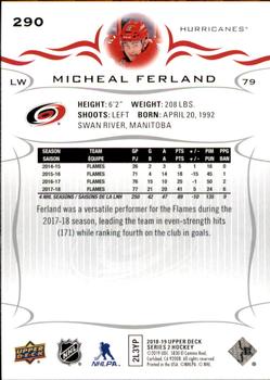 2018-19 Upper Deck #290 Micheal Ferland Back