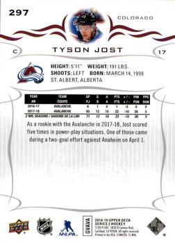 2018-19 Upper Deck #297 Tyson Jost Back