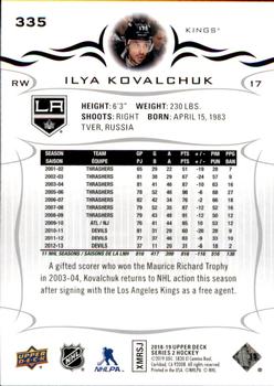2018-19 Upper Deck #335 Ilya Kovalchuk Back