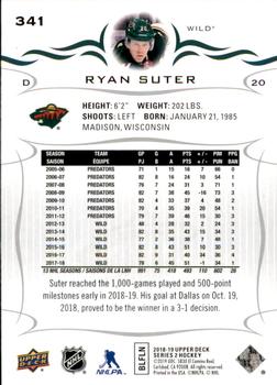 2018-19 Upper Deck #341 Ryan Suter Back