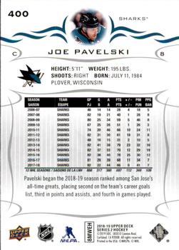 2018-19 Upper Deck #400 Joe Pavelski Back